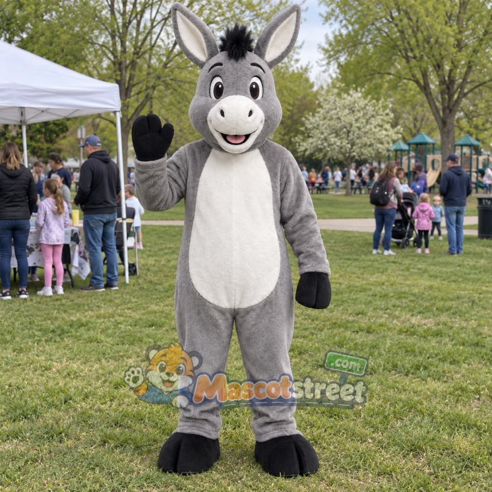 Gray Donkey Mascot Costume