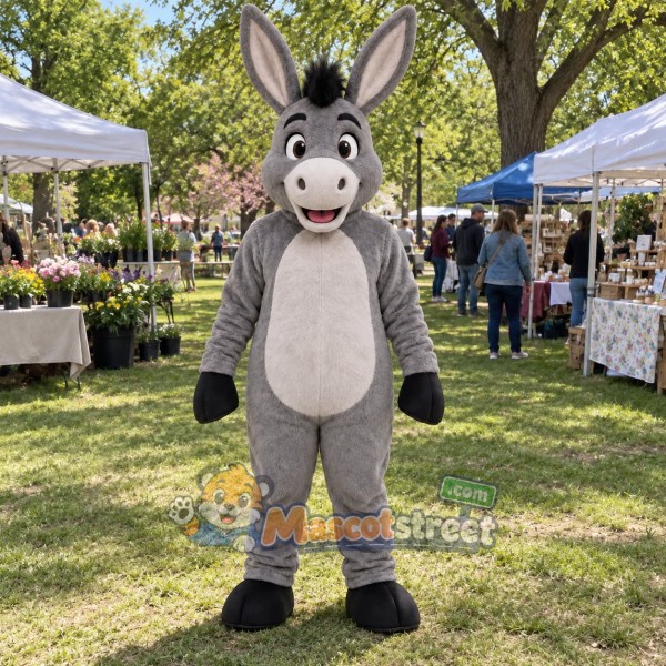 Gray Donkey Mascot Costume