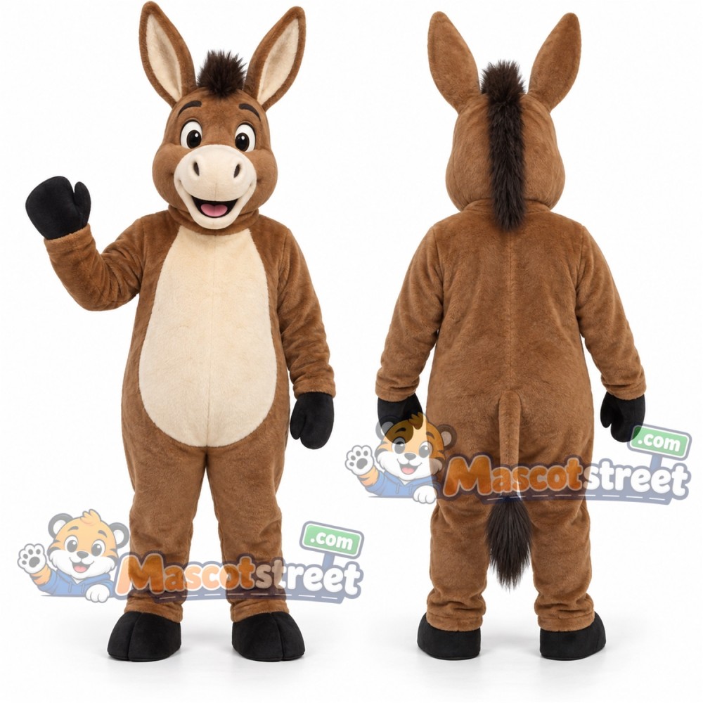 Brown Donkey Mascot Costume Brown Donkey Mascot Costume