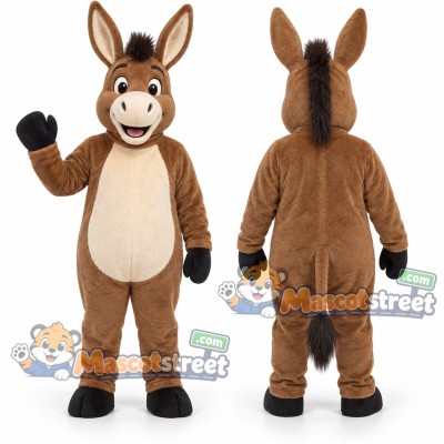 Brown Donkey Mascot Costume Brown Donkey Mascot Costume