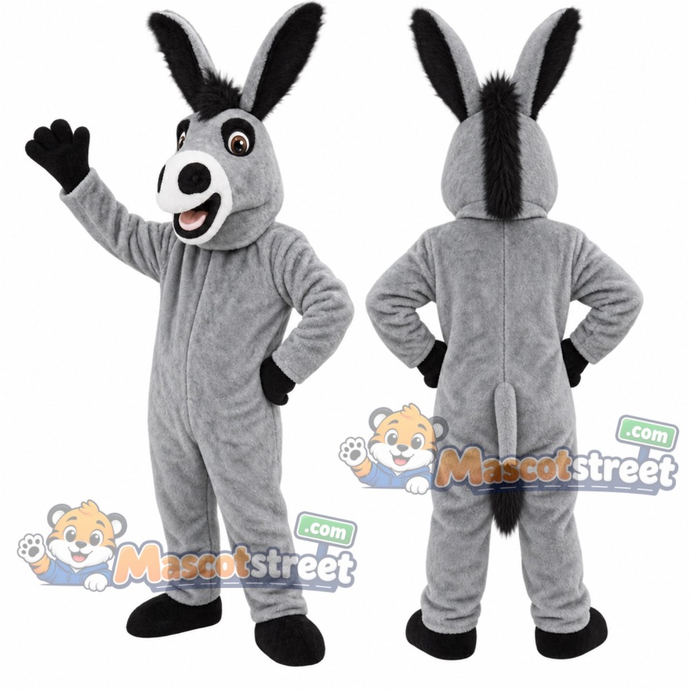 Gray Donkey Mascot Costume Gray Donkey Mascot Costume