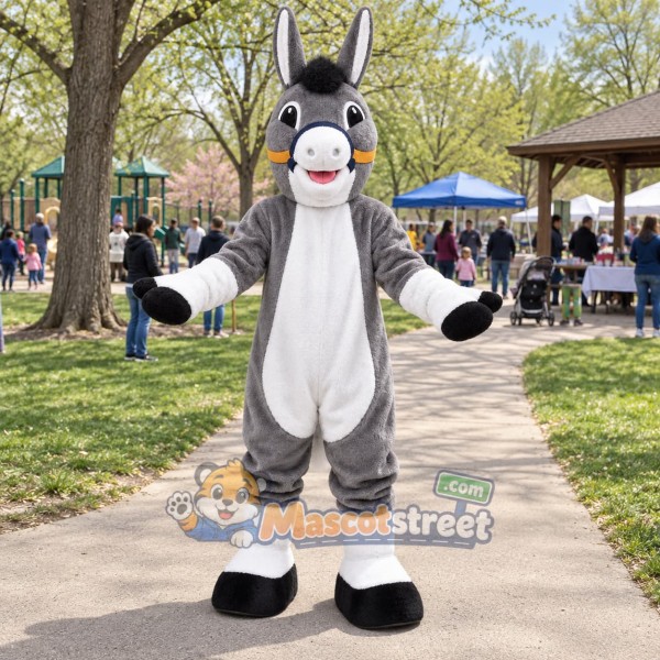 Gray Donkey Mascot Costume