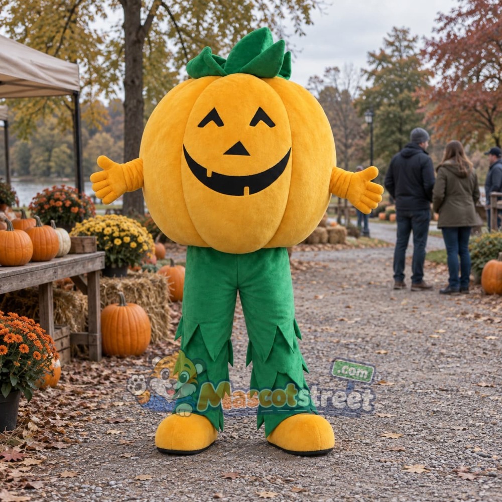 Jack-o-Lantern Pumpkin Mascot Costume with Green Pants