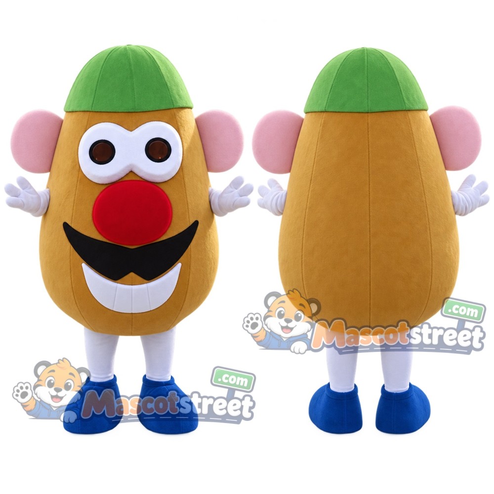 Potato Character Mascot Costume with Green Hat Potato Character Mascot Costume with Green Hat