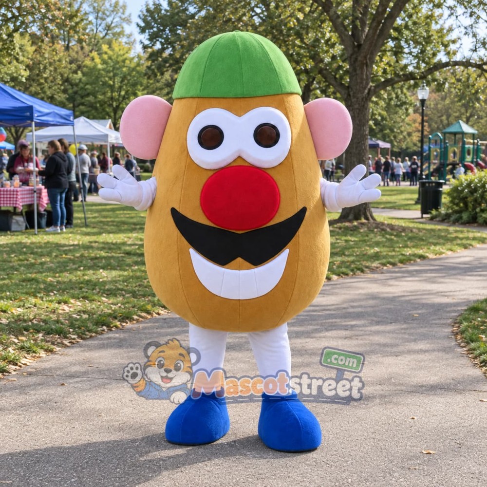 Potato Character Mascot Costume with Green Hat Potato Character Mascot Costume with Green Hat
