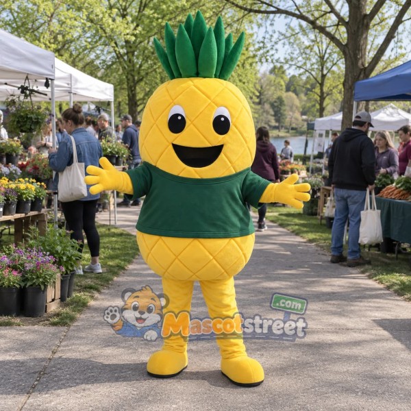 Pineapple Mascot Costume with Green Shirt