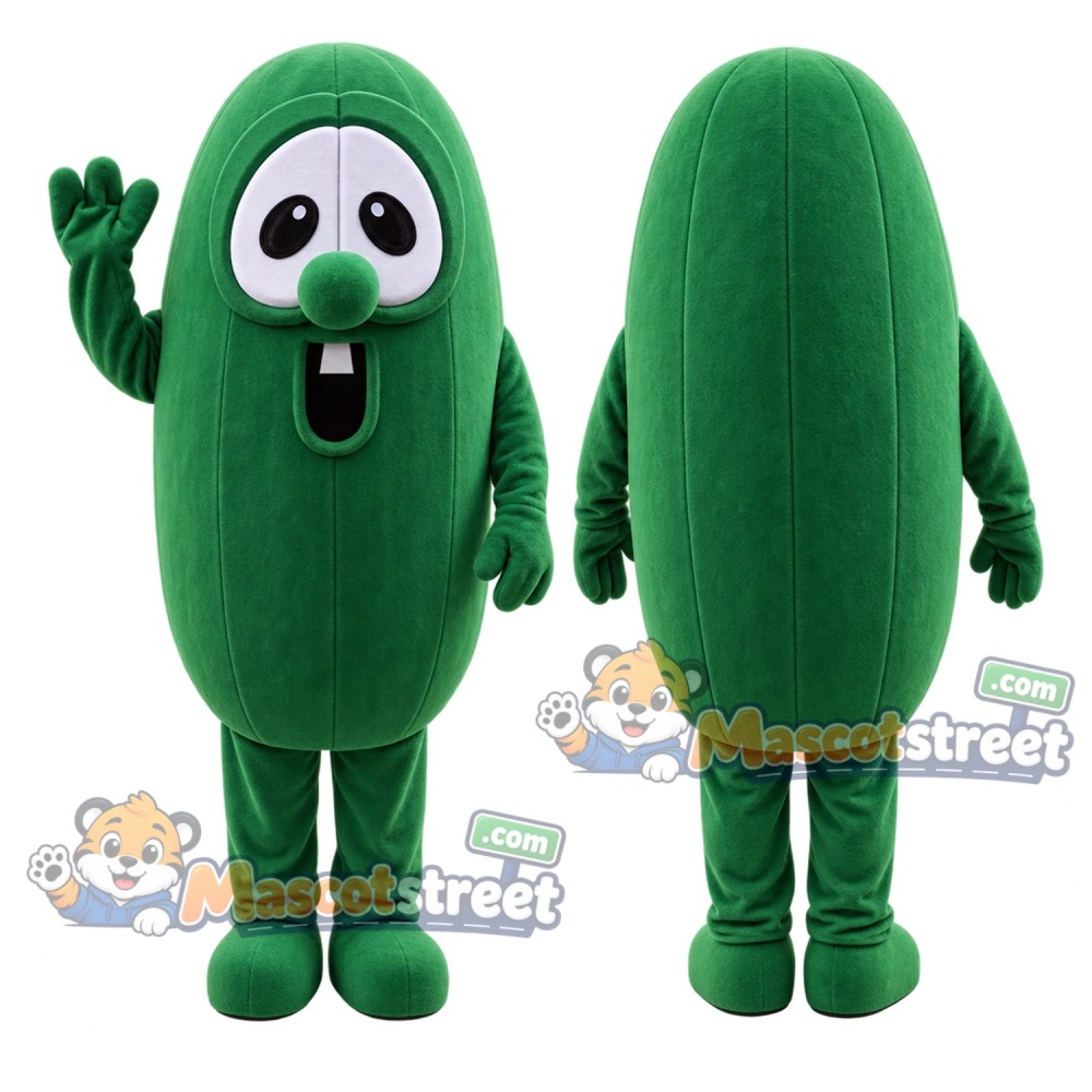 Green Cucumber Mascot Costume Green Cucumber Mascot Costume