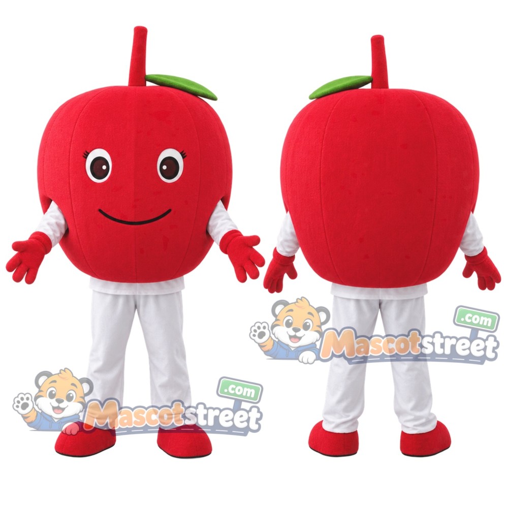 Red Apple Mascot Costume with White Pants Red Apple Mascot Costume with White Pants