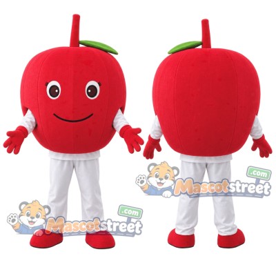 Red Apple Mascot Costume with White Pants Red Apple Mascot Costume with White Pants