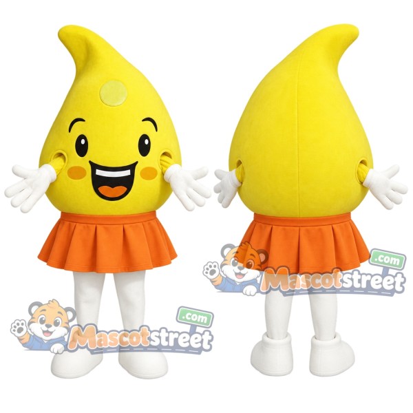 Yellow Lemon Mascot Costume with Orange Skirt