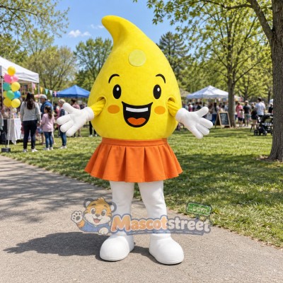 Yellow Lemon Mascot Costume with Orange Skirt Yellow Lemon Mascot Costume with Orange Skirt