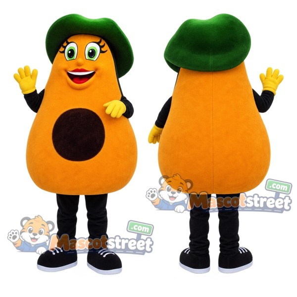 Avocado Mascot Costume with Green Hat