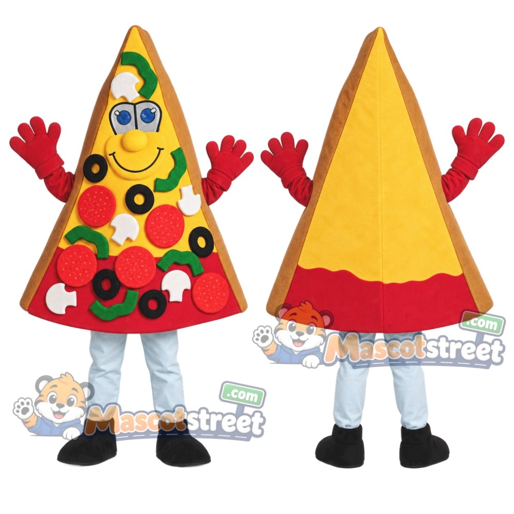 Pizza Slice Mascot Costume with White Pants