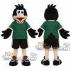 Black Crow Mascot Costume with Green Shirt