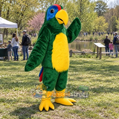 Green Parrot Mascot Costume Green Parrot Mascot Costume