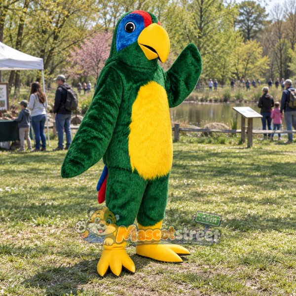 Green Parrot Mascot Costume Green Parrot Mascot Costume