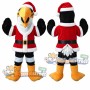 Black and White Eagle Mascot Costume with Santa Outfit