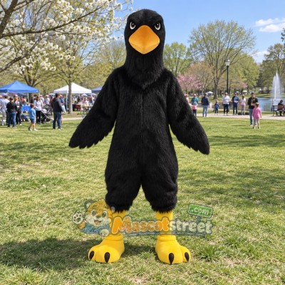 Black Raven Mascot Costume Black Raven Mascot Costume