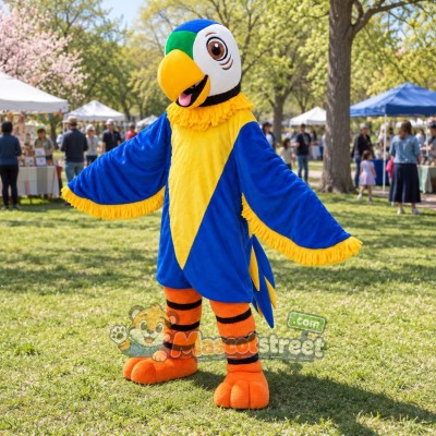 Blue and Yellow Parrot Mascot Costume Blue and Yellow Parrot Mascot Costume
