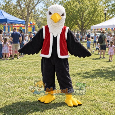 Bald Eagle Mascot Costume with Red Vest