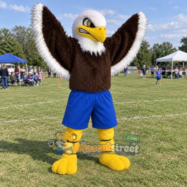 Bald Eagle Mascot Costume with Blue Shorts