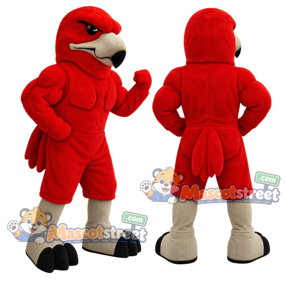 Red Hawk Mascot Costume