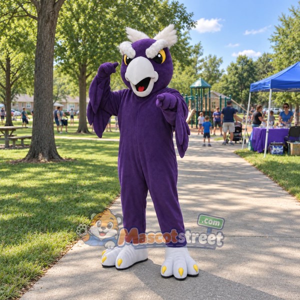 Purple Eagle Mascot Costume