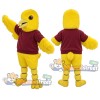 Yellow Canary Mascot Costume with Burgundy Sweatshirt