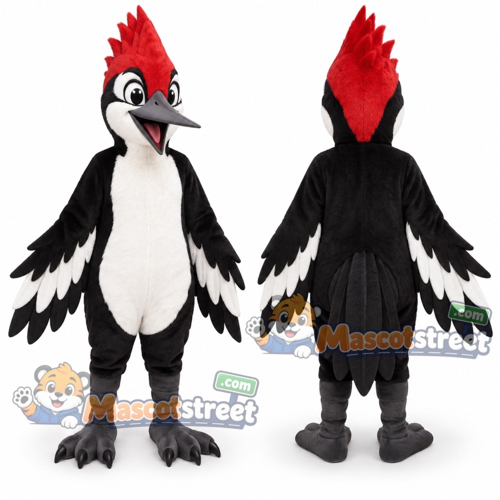Black and White Woodpecker Mascot Costume