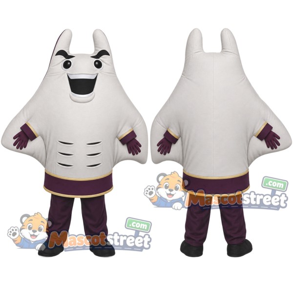 White Manta Ray Mascot Costume