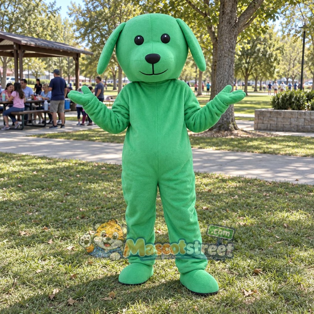 Green Dog Mascot Costume Green Dog Mascot Costume