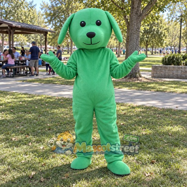Green Dog Mascot Costume