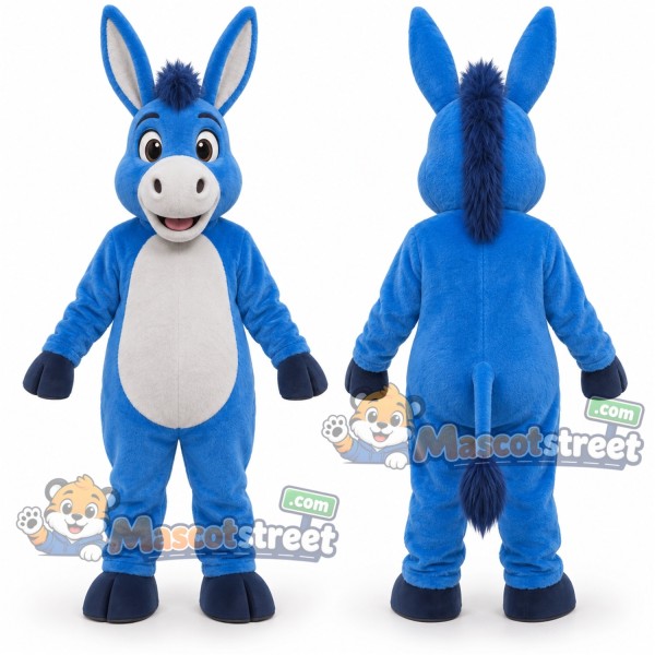 Blue Donkey Mascot Costume