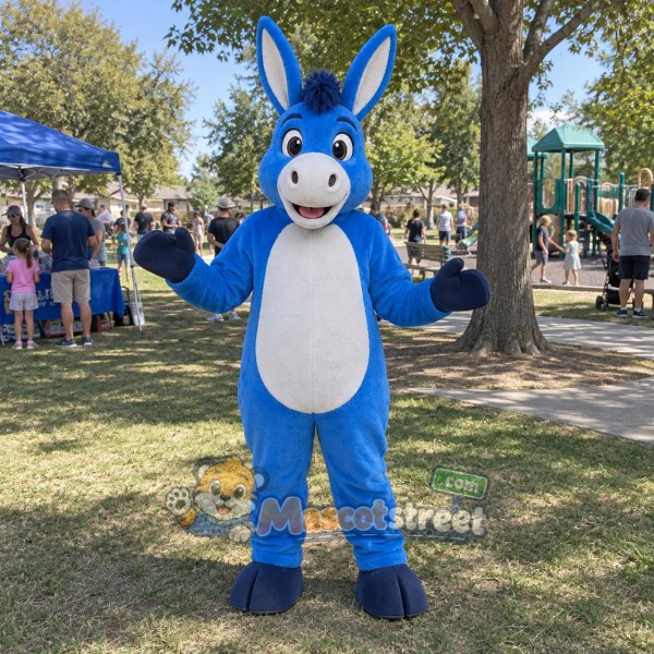Blue Donkey Mascot Costume