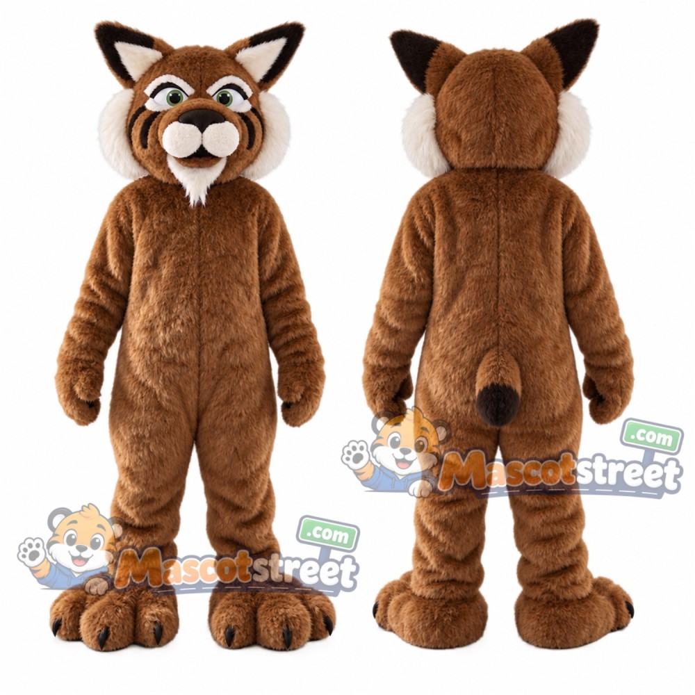 Brown Bobcat Mascot Costume Brown Bobcat Mascot Costume