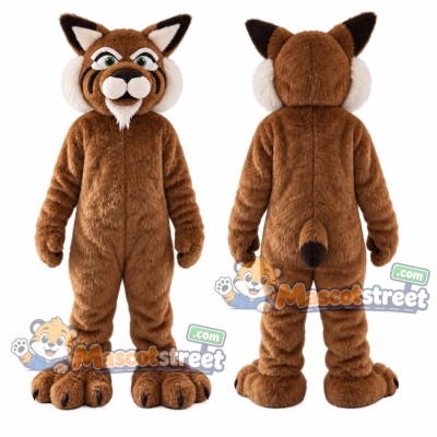 Brown Bobcat Mascot Costume Brown Bobcat Mascot Costume