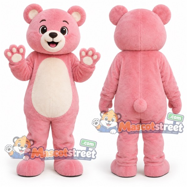 Pink Bear Mascot Costume