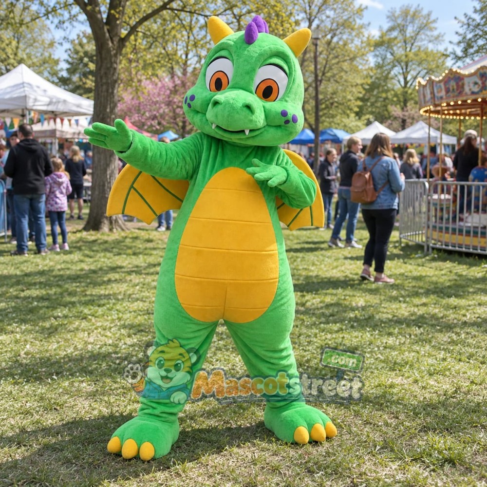Green Dragon Mascot Costume