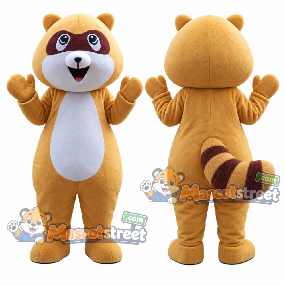 Tan Raccoon Mascot Costume