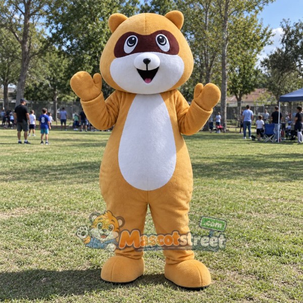 Tan Raccoon Mascot Costume