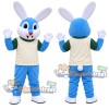 Blue Rabbit Mascot Costume with Cream Shirt and Blue Pants