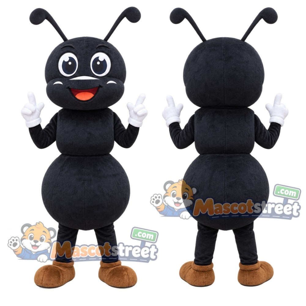 Black Ant Mascot Costume Black Ant Mascot Costume