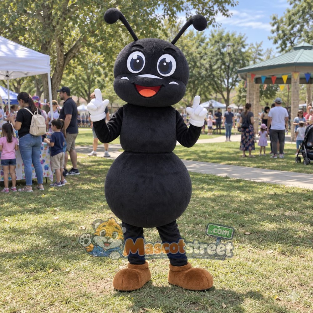 Black Ant Mascot Costume Black Ant Mascot Costume