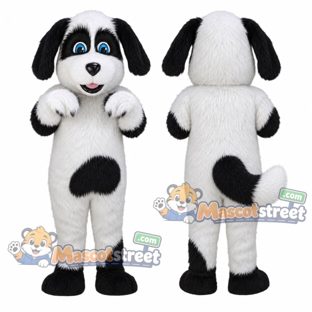 Black and White Sheepdog Mascot Costume