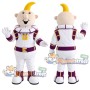 Astronaut Mascot Costume with White and Purple Space Suit