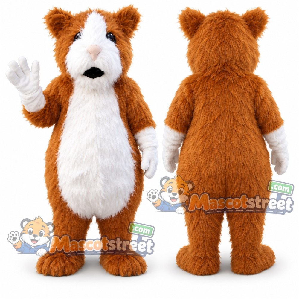 Brown and White Hamster Mascot Costume Brown and White Hamster Mascot Costume