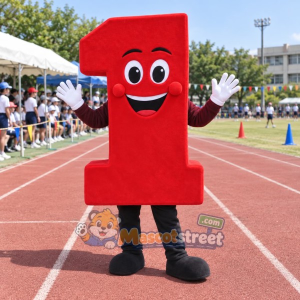 Red Number One Mascot Costume