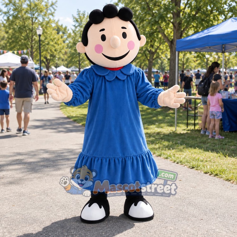 Girl Mascot Costume with Blue Dress