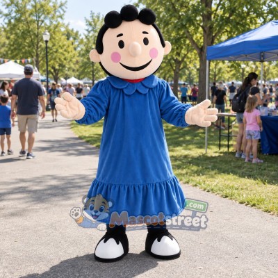 Girl Mascot Costume with Blue Dress