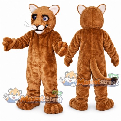 Brown Cougar Mascot Costume Brown Cougar Mascot Costume